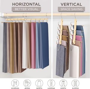 Whole Sale Durable 5 in 1 Wardrobe Organizer Magic Pants Hangers with 2 Pack for Bathroom <b>Clothes</b> <b>Rack</b> Shelves - Product Image 3