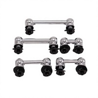 Lug de tension pour tom de batterie en nickel noir de haute qualité, 8 pouces, à double bille, avec tube de tension, pour instrument de percussion, chambre en aluminium pliable