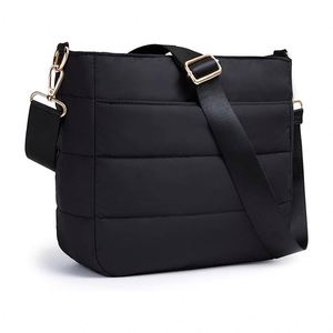 <b>Women</b> Shopper Tote <b>Handbag</b> Crossbody Winter Puffer Bags <b>Large</b> Capacity Nylon Quilted Puffy Shoulder Bag - Product Image 4