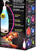 Distributeur de savon liquide LED étanche avec pompe, 7 couleurs