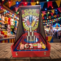 Jeu commercial de lancer de pots à grains sur empilements métalliques, jeu de stand de kermesse pour foire et parc d'attractions