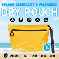 Pochette étanche en PVC 3L avec fermeture à fermoir pour tous les articles de toilette, voyages et plage