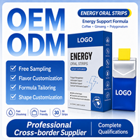 Bandes énergétiques à forte dose de caféine à marque privée, à action rapide, pour la concentration, film oral mince, OEM ODM, fournisseur direct d'usine, fabricant