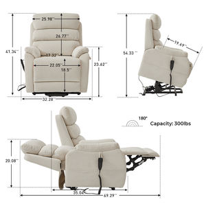 CJSmart muebles de sala de estar cómodo perezoso eléctrico un asiento Chenille Power Lift Chair para ancianos - Product Image 3