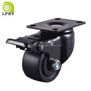 3 Zoll 75mm niedriger Schwerpunkt niedriges Profil schwarze Nylon räder Maschinen wagen Hochleistungs-Lenkräder Nylon rollen - Product Image 5