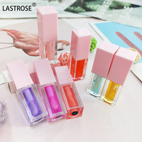 Huile à lèvres magique hydratante aromatisée aux fruits, transparente, végane, gloss rose pour les lèvres, gloss volumateur pour les lèvres, gros pinceau, 48 couleurs changeantes, huile à lèvres