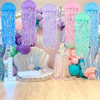 Lanterne en papier en forme de méduse sirène, forme circulaire, à faire soi-même, lampe suspendue d'intérieur pour anniversaire, Diwali, utilisation en classe, vente chaude