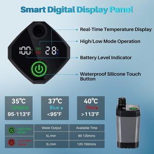 6000mAh充電式電動ポータブルキャンプシャワーポンプ（ヒーター付き）、旅行、ハイキング、屋外入浴用品、温水用 - Product Image 3