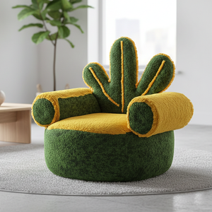 Poltrona a Forma di Cactus in Stile Italiano, Lussuosa e Moderna per Soggiorno, Morbida, Confortevole, Accogliente, Elegante, Arredo Casa, Compatta per Spazi Ridotti - Product Image 6