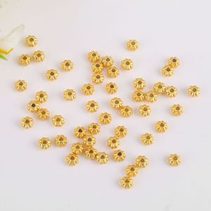 Perles d'espacement en forme de fleur dorée pour la fabrication de bijoux DIY, bracelets, colliers, style artistique rétro, composants de perles en vrac - Product Image 3