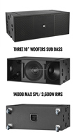 CVR Audio Powered 3x18 pulgadas Subwoofer Altavoz Subwoofer activo de 3600 vatios
