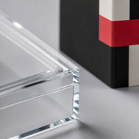 Boîte de rangement pour CD en acrylique transparente personnalisée de style industriel minimaliste avec boîte extérieure en papier imprimé