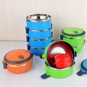 Boîte à lunch rectangulaire chauffante en cuivre de haute qualité RU, 4 couches, moderne, écologique, 1-3L, brillante, design détachable - Product Image 2