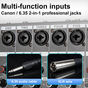 Mezclador de Audio Digital GT8 de 8 Canales, Mezclador de Audio Profesional con Amplificador de 500W*2 - Product Image 6