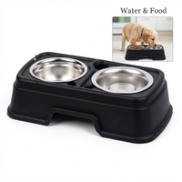 Mangeoire surélevée multi-tailles pour animaux de compagnie avec bols en acier inoxydable, double bols amovibles, station d'alimentation et d'eau pour chien