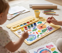 Nouveau tapis de peinture en silicone avec gobelet et palette détachables, tapis d'artisanat avec mesures pour artiste, tapis de création pour station de peinture