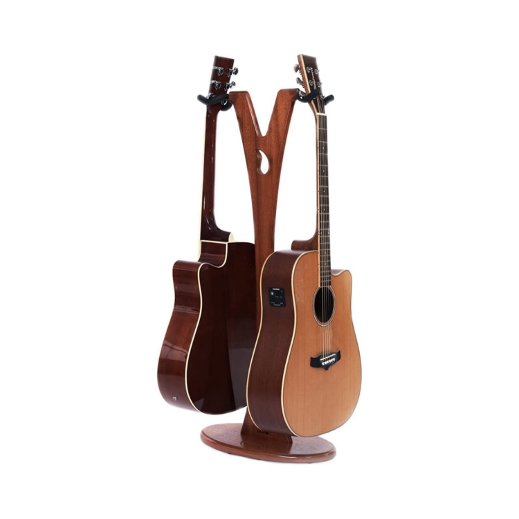 Dual Acoustic and Electric Wooden Guitar