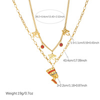 Collar de la Reina Egipcia Nefertiti Chapado en Oro de 18K, Acero Inoxidable, Resistente al Agua y al Deslustre, con Dijes de Ojo de Horus