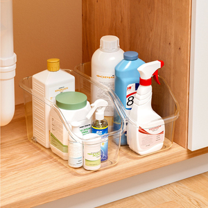 <b>Clear</b> PP Injection Kitchen Pantry <b>Storage</b> <b>Container</b> Box Rectangle Snack and Beverage Organizer with Handle - Product Image 6