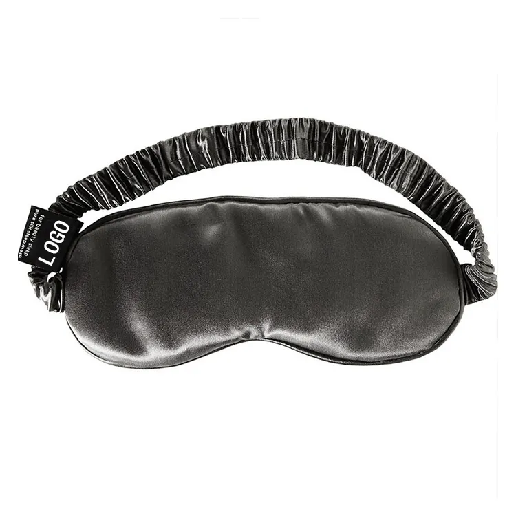 Factory Custom logo private label silk eyemask luxury black 100% real mulberry silk eye mask set for sleep