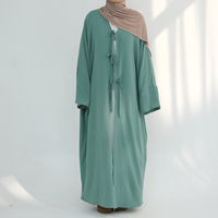 Abaya Loriya Modest Crepe Trend 2025, coupe ample, nœud papillon, kimono, vêtements islamiques, abaya musulmane, robe maxi Dubaï