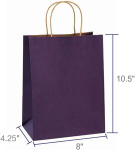 Sacs cadeaux en papier kraft brun personnalisés avec logo imprimé, grands, multi-usages, écologiques, durables, avec poignée plate - Product Image 4