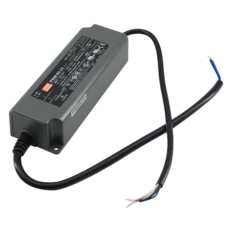 Meanwell-fuente de alimentación PWM-60-24, Controlador LED de 2.5Amp, 60w, 24v, 2.5Amp, IP67, impermeable Mean well, 0-10v, controlador LED regulable Dali