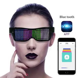 Модные умные мигающие беспроводные Светодиодные очки для вечеринок Светящиеся в темноте светодиодные модные очки светящиеся светодиодные очки программируемые приложения