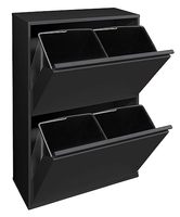 Poubelle pliable autoportante à 4 tiroirs Armoire à ordures de cuisine en acier Poubelle à tirette