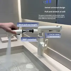 Robinet de <span class=keywords><strong>lavabo</strong></span> à levier blanc laiteux chaud et froid en gros, robinet de salle de bain avec fonction de levage, robinet de <span class=keywords><strong>lavabo</strong></span> en fonte de fer - Product Image 4