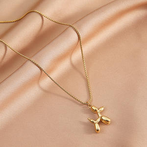 Collar de acero inoxidable globo perro colgante dorado collar de acero inoxidable estilo lindo Cadena de clavícula divertida regalo único - Product Image 3