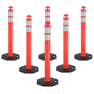 Postes de Seguridad con Base de Goma de 45 Pulgadas, Barrera de Seguridad, Delimitador de Tráfico con Collares Reflectantes - Product Image 3