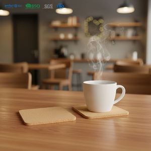 แผ่นรองแก้วไม้ก๊อกแบบสั่งทำสำหรับร้านกาแฟ บาร์ จำนวนมาก รับผลิตแบบ OEM พร้อมโลโก้และสีพิมพ์สกรีนตามสั่ง ขนาดตามต้องการ สไตล์โมเดิร์น - Product Image 1