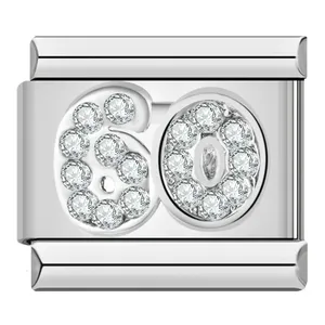 Hapiship 2025 bán buôn mới thời trang bạc số No.1 2 3 4 5 6 7 8 9 thép không gỉ ý quyến rũ dj1593 - Product Image 6