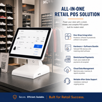 Système de point de vente avec imprimante thermique, prise en charge Bluetooth pour les paiements par code QR, pour les magasins de vêtements et de chaussures, améliore l'expérience client