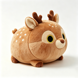 Adorable Peluche de Ciervo Redondo con Manchas, Almohada de Ciervo Sika Regordete, Peluche de Ciervo Marrón Esponjoso, Cojín de Cuerpo Redondo de Dibujos Animados - Product Image 2