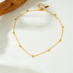 Heart Shape Gold Plated Zinc Alloy Necklace For Gift Jewelry Accessory Chain N3232 - Product Image 3