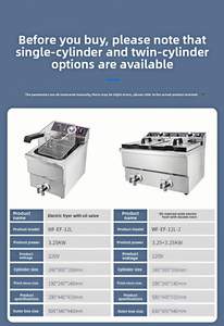 เครื่องทอดไฟฟ้าเชิงพาณิชย์ 12 ลิตร/24 ลิตร สแตนเลส แบบถังเดี่ยว/ถังคู่ 2 ถัง 2 ตะกร้า รุ่น Electrimm Food - Product Image 5