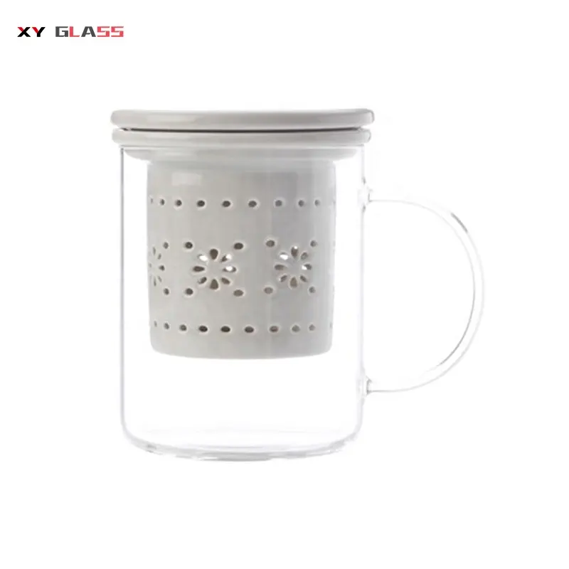 Büro verwenden kreative einzigartige Design mit Keramik filter Boro silikat glas Tee tasse