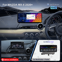 Para MAZDA 2020+ MX-5 con volante a la derecha (RHD) de 12.3 pulgadas, Radio AIJALV con placa frontal de fábrica, Android Auto universal, Carplay, 64GB 128GB, Cable de conexión para pantalla estéreo