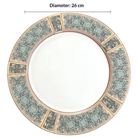 Assiette ronde en porcelaine osseuse sous glaçure, motif artistique européen vintage, pour la décoration de table à la maison, les mariages et Noël