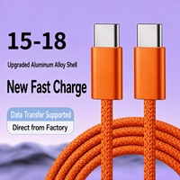 Câble de charge rapide tressé en aluminium orange 60W avec connecteurs Micro USB 3.0 et Type-C pour scanners, banques d'alimentation et plus encore