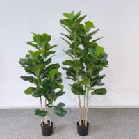 Kunstfigenbaum aus Kunststoff, Künstlicher Geigenblatt-Feigenbaum, Bonsai-Pflanze für Heimdekoration