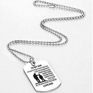 New Arrival Fashion Hot Sale Custom Stainless Steel Engrave Daughter <strong>Son</strong> Necklace <strong>From</strong> <strong>Mother</strong> Father <strong>Gift</strong> - Product Image 3