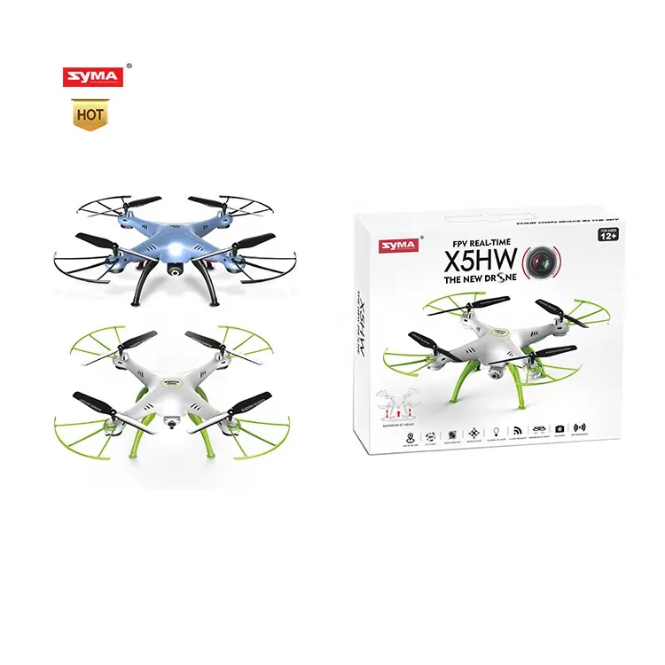 SYMA X5HW RC FPV Drone 2.4G รีโมทคอนโทรลระยะไกลอายุการใช้งานแบตเตอรี่ควบคุมระยะไกล