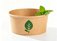 Vente en gros de bols en papier kraft jetables écologiques de qualité alimentaire 500ml 750ml 1000ml 1100ml 1300ml pour restaurants, plats à emporter, sushis, salades