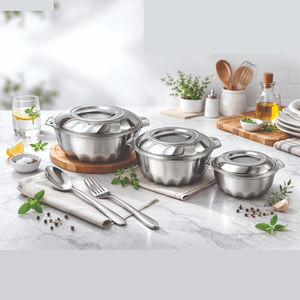 Juego de Ollas Clásico Premium de 3 Piezas de Acero Inoxidable con Aislamiento Térmico y Tapas con Acabado Espejo, Apto para Horno y Lavavajillas - Product Image 4