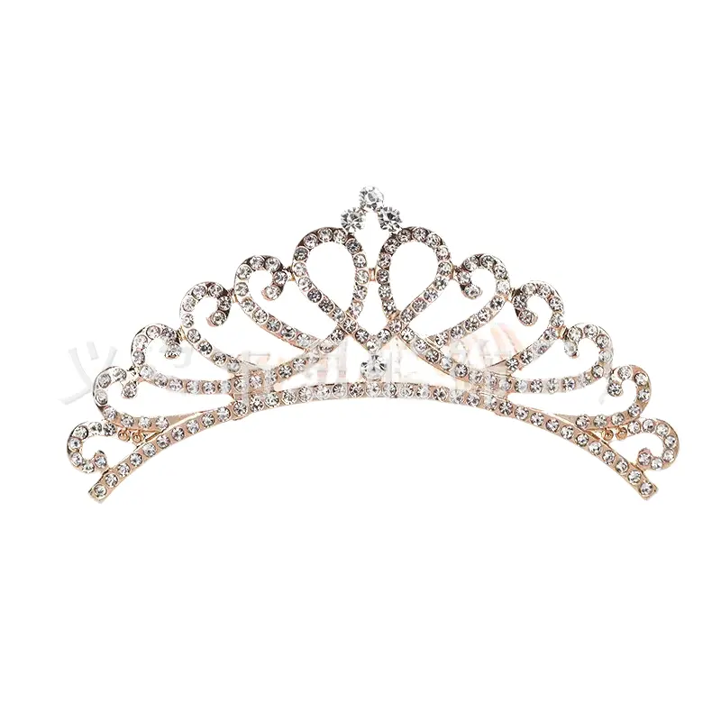 Tiara de corona para niños, peine para el pelo, accesorios para novia, pelo de princesa, diamantes de imitación, corona de cumpleaños, venta al por mayor