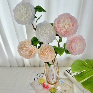 Fleurs artificielles de pivoine Meilin, fleurs en soie pour mariage et décoration intérieure, 2 têtes en stock - Product Image 3
