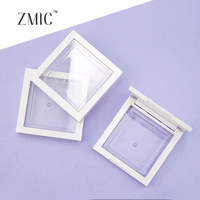 Boîtier compact carré vide pour poudre, palette de maquillage en plastique avec fenêtre transparente, palette pour blush et illuminateur, palette personnalisée pour sourcils et correcteur